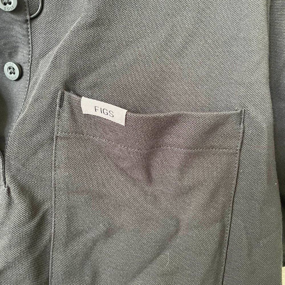 FigsPro Black Polo Shirt, size Large - Picture 3 of 4